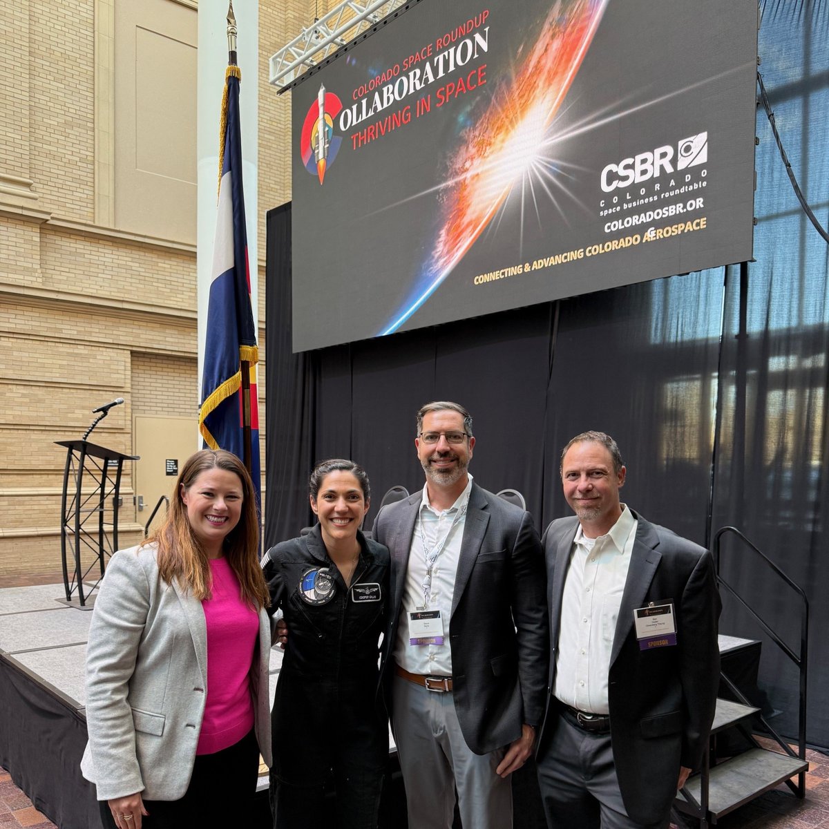 GT_Law's tweet photo. Milton “Skip” Smith, Amy Kramer, Ben Huber, and Steve Bartz attended the GT-sponsored 21st Annual Colorado Space Roundup on Dec. 4. The Colorado Space Roundup is Colorado Space Business Roundtable's celebration of all things aerospace. 

#SpaceLaw #GTDenver #GTNews https://t.co/CxItVjd9RX