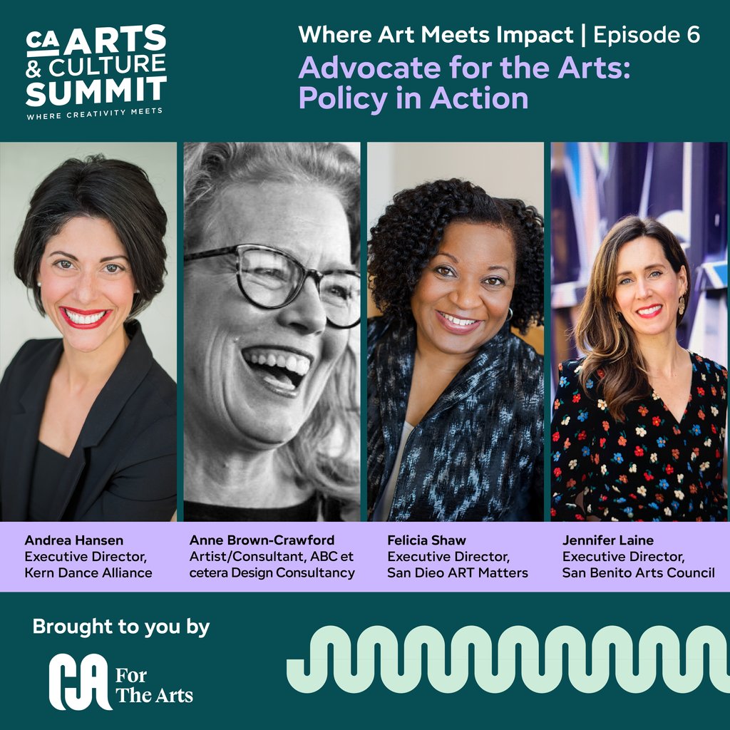 CAfortheArts's tweet photo. Tune in to “Advocate for the Arts: Policy in Action,” the sixth and final episode of our Where Art Meets Impact series in collaboration with Voices of the Community and the Bay Area Video Coalition. https://t.co/4FPdmiGiGJ
#ArtsWorkIsRealWork #ACCM2024 #CAisCreative https://t.co/W7cmMkZR00