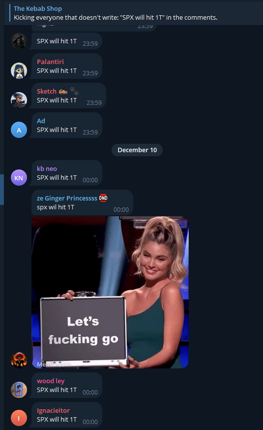 Everyone loves $SPX

This was 100% organic out of nowhere.