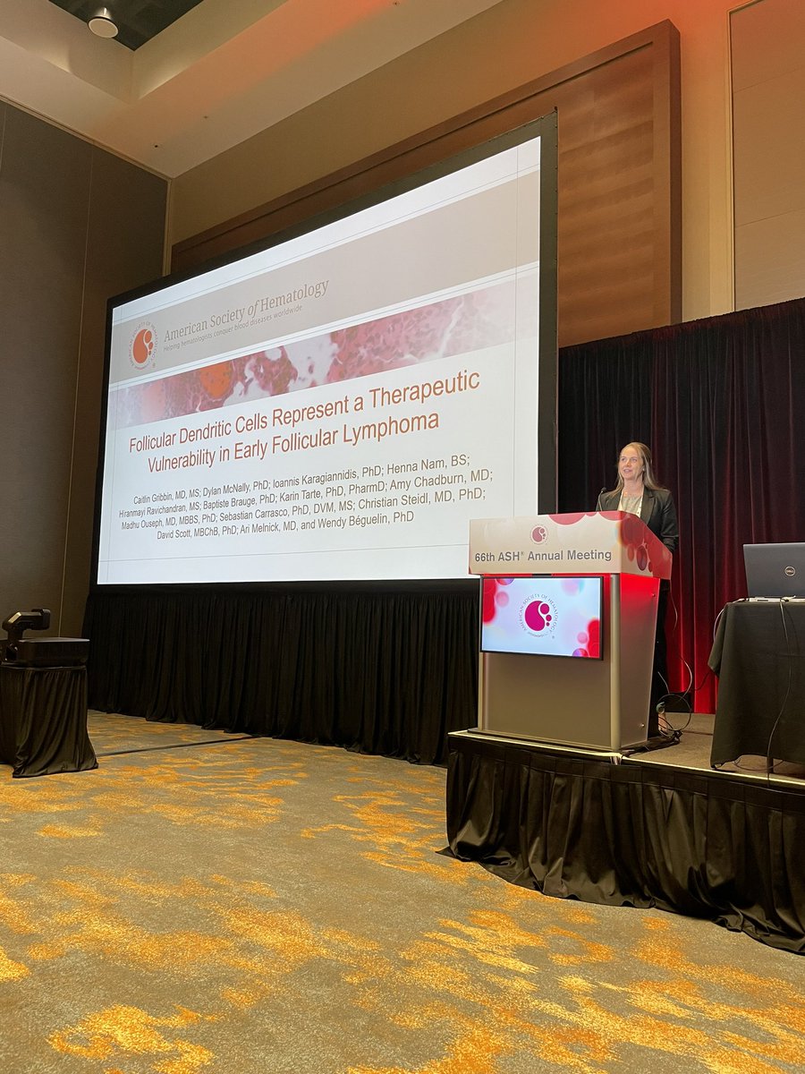 samyamshon's tweet photo. Dr @CaitieGribbinMD presented incredibly data on the role of follicular dendritic cells and the temporal relationship with FL progression… with actionable targets! Incredible and provocative work, we’re excited to have her join our faculty! @WCMHemOncFellow @WCMLymphoma #ASH24 https://t.co/5vAD5K61OZ