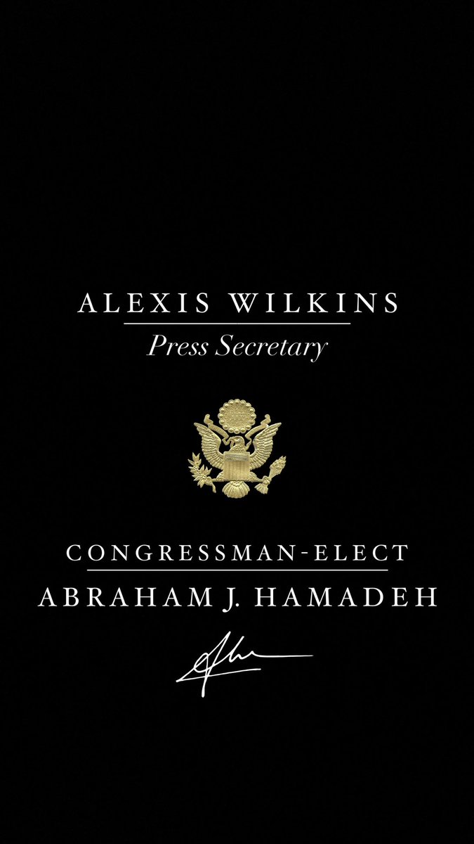 AlexisWilkins's tweet image. Honored to be a part of ushering in leadership for a safer, more prosperous, GREATER nation. Excited to be on the team. 🇺🇸 Let’s make answering to the people great again. @AbrahamHamadeh
