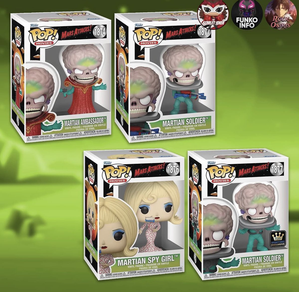 FunkoPopHunters's tweet image. First look at new Mars Attacks Pops! #funko #marsattacks #funkopop #popvinyl #funkopophunters 

📷 @rockosiris