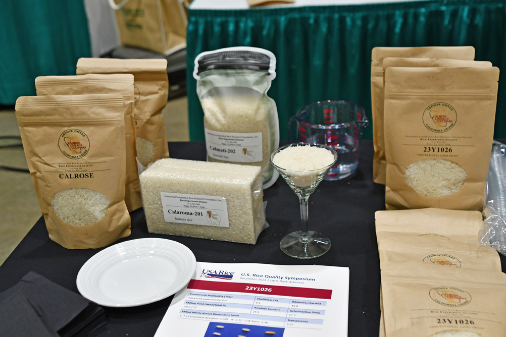 AgWriterVLBoyd's tweet photo. Attendees of the Rice Quality Workshop at #2024RiceOutlook were able to talk with rice breeders as well as sample several of their newer varieties. @Think_rice #CArice #USrice https://t.co/o2TEFL9x0B