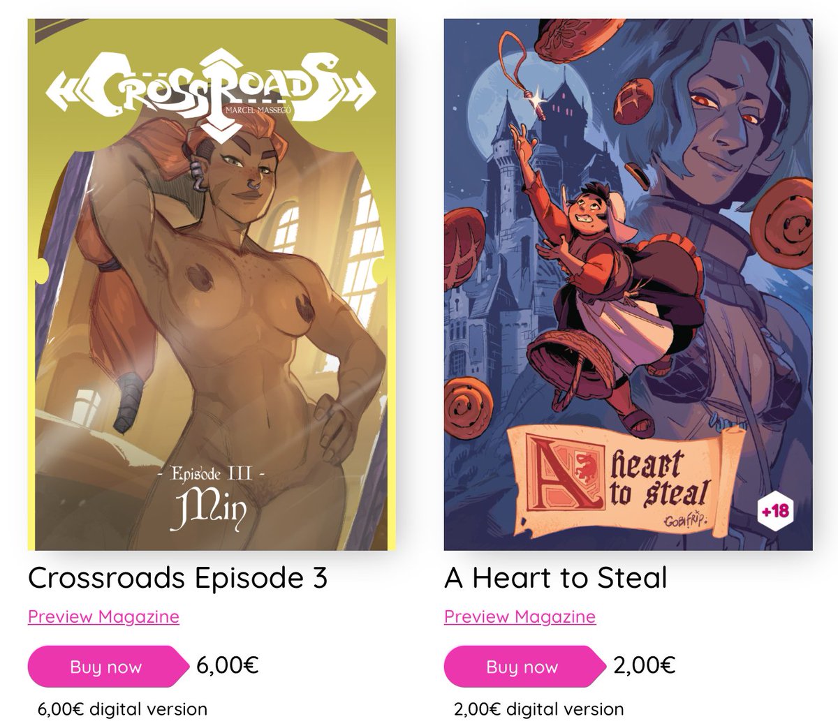 Hey English speakers! We are excited to announce the official opening of our english website! We launched two new digital comics <a href="/Gobifrip/">Gobifrip</a> "A heart to Steal" and <a href="/CoffeeDungeon/">🔞MarcelMassegu🔞</a> Crossroads Episode 3 sextories.net/en/comics/ Enjoy! 🥰