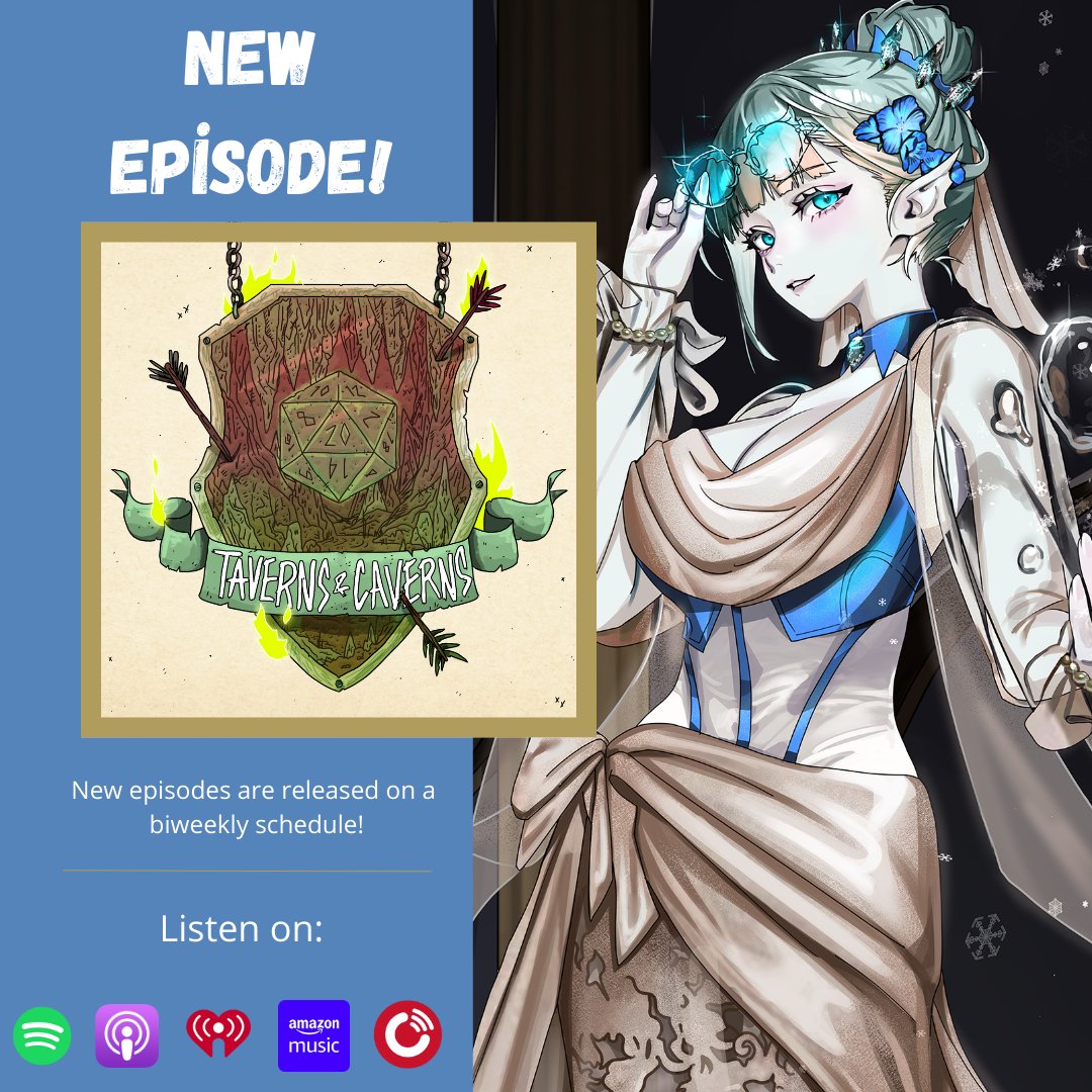 Join our adventures as we follow the stories of eccentric and memorable characters! These tales of discovery, freedom, vengeance, and more shall guide you through the fantasy of Taverns &amp; Caverns! 
✨ New episodes every other Monday ✨ 

 🎨 by: <a href="/ProNastyaz/">ProNastyaz</a>
#dnd  #podcast #ttrpg