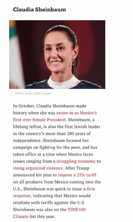 Punto4T's tweet photo. 🔴 Claudia Sheinbaum ha sido nominada como Persona del Año 2024 por la revista TIME, destacando su histórica elección como la primera presidenta de México y su liderazgo en temas clave como la soberanía nacional y el medio ambiente. 🌎 #ClaudiaSheinbaum #PersonaDelAño #TIME2024 https://t.co/5vPaUq33iA