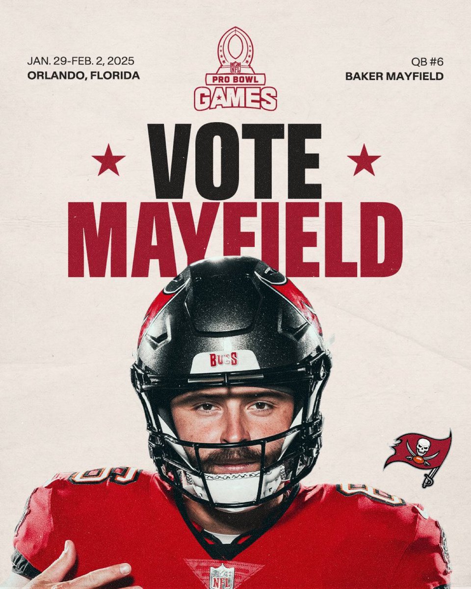 MuseBaker's tweet image. 1 repost = 1 #ProBowlVote  for @bakermayfield 👨‍🍳

(via @buccaneers)