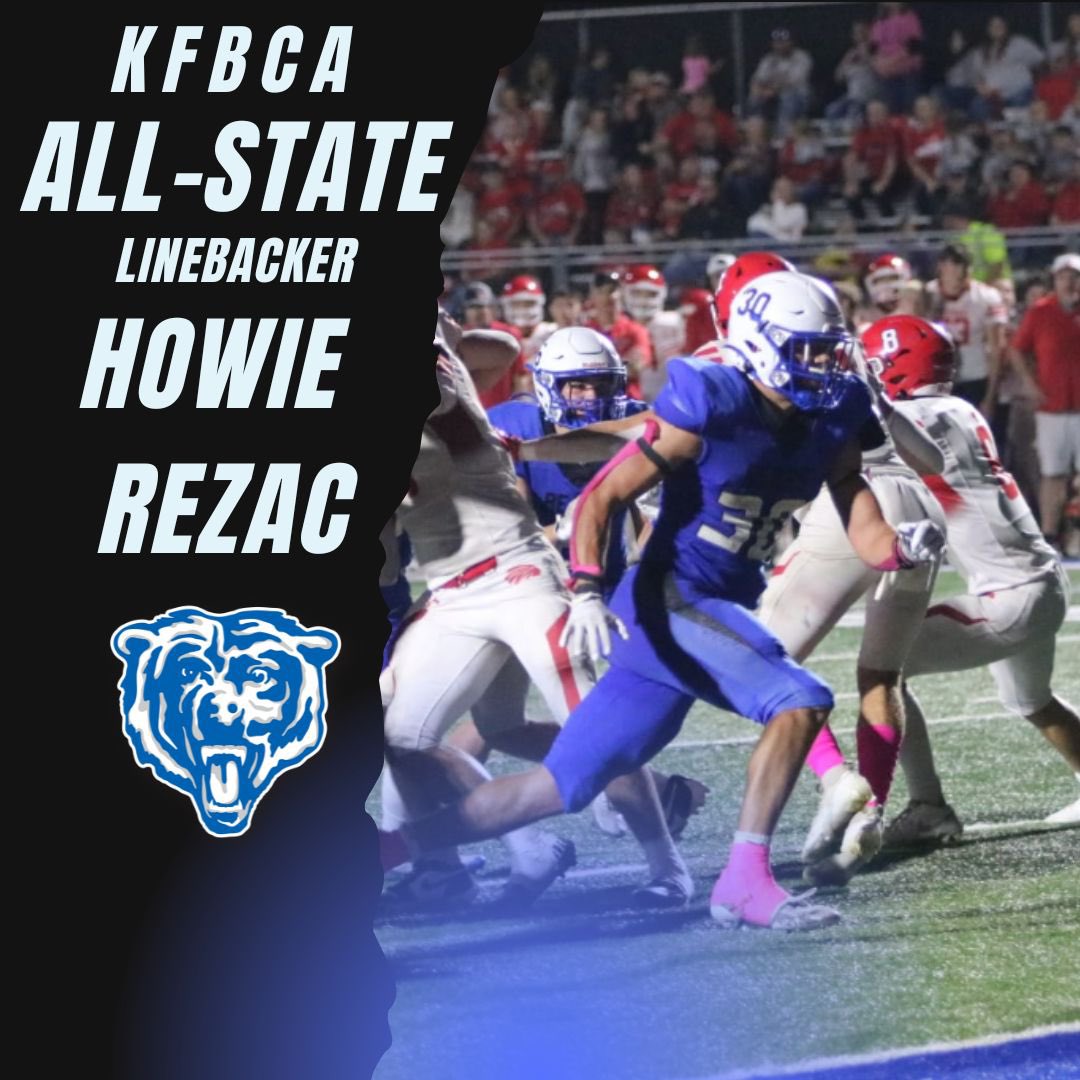 Coach Marple (@coach_marple) on Twitter photo Congrats to <a href="/Rezac_Howie/">Howie Rezac</a> for earning 2A All-State honors from the KFBCA! Go Bears! π»π Congrats to <a href="/Rezac_Howie/">Howie Rezac</a> for earning 2A All-State honors from the KFBCA! Go Bears! π»π