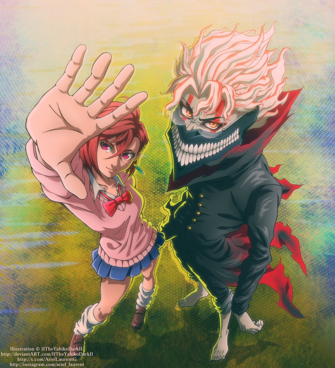 I found this FanART from <a href="/Fantom/">Fantom</a>.arts and I wanted to do it in my style, I hope you like it.

#Dandadan #MomoAyase #okarun #turbogranny #anime #manga