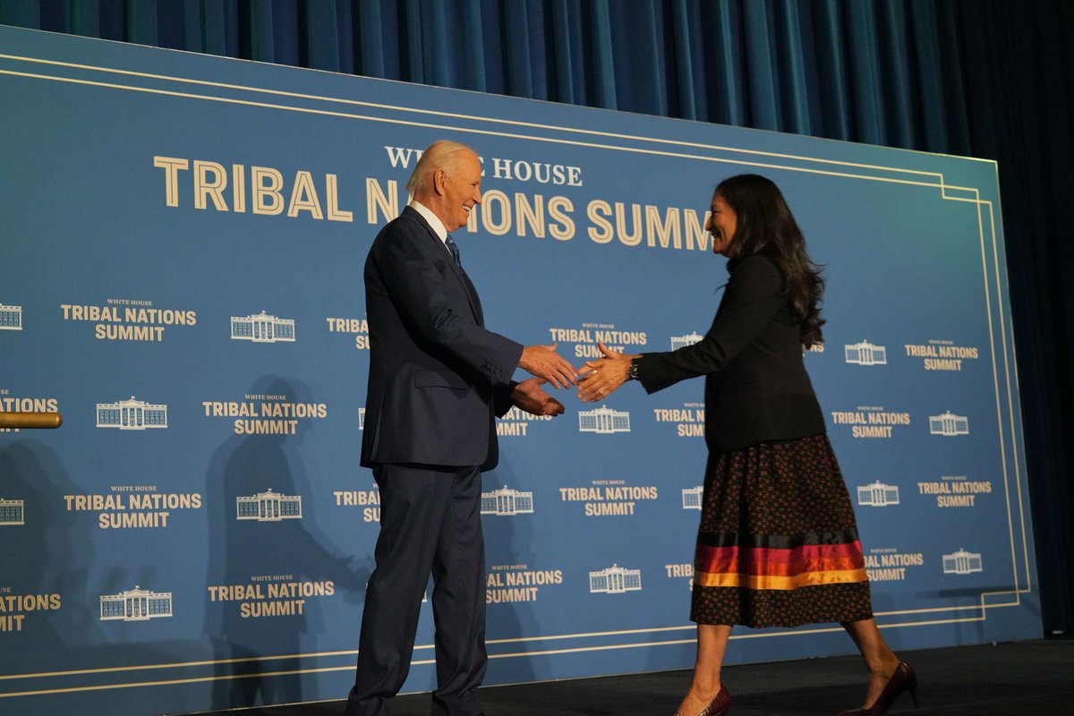 Secretary Deb Haaland (@secdebhaaland) on Twitter photo President Biden has been the best president for Indian Country in my lifetime. He has shown us what true allyship looks like - unwavering, uncompromising, and unapologetic. <a href="/POTUS/">President Donald J. Trump</a> - from the bottom of my heart, thank you for everything. President Biden has been the best president for Indian Country in my lifetime. He has shown us what true allyship looks like - unwavering, uncompromising, and unapologetic. <a href="/POTUS/">President Donald J. Trump</a> - from the bottom of my heart, thank you for everything.