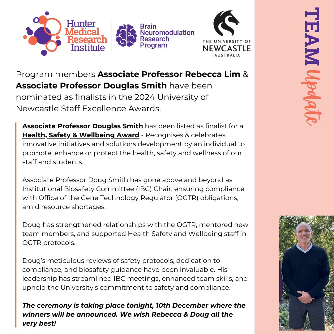 HMRI Brain Neuromodulation Research Program (@newybrains) on Twitter photo TEAM UPDATE! <a href="/Uni_Newcastle/">University of Newcastle</a> <a href="/UON_research/">Uni Newcastle Research</a> <a href="/HMRIAustralia/">Hunter Medical Research Institute (HMRI)</a> #staffexcellenceawards #research TEAM UPDATE! <a href="/Uni_Newcastle/">University of Newcastle</a> <a href="/UON_research/">Uni Newcastle Research</a> <a href="/HMRIAustralia/">Hunter Medical Research Institute (HMRI)</a> #staffexcellenceawards #research
