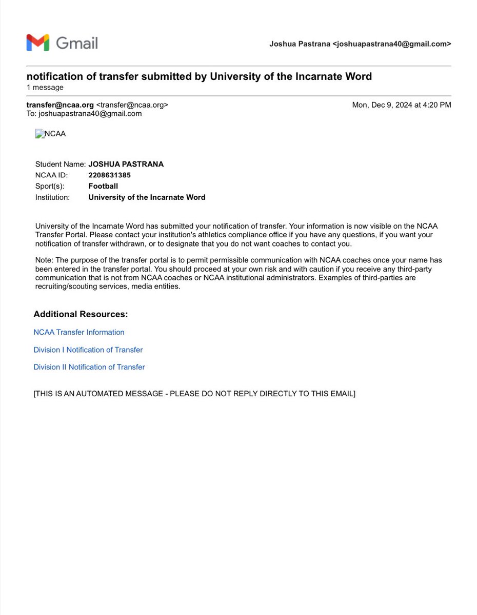 _JoshuaPastrana's tweet image. I have officially entered the transfer portal. Excited for this next chapter in my journey. #TransferPortal #AGTG 
(Full video)
youtu.be/DF07YI6olOU?si…