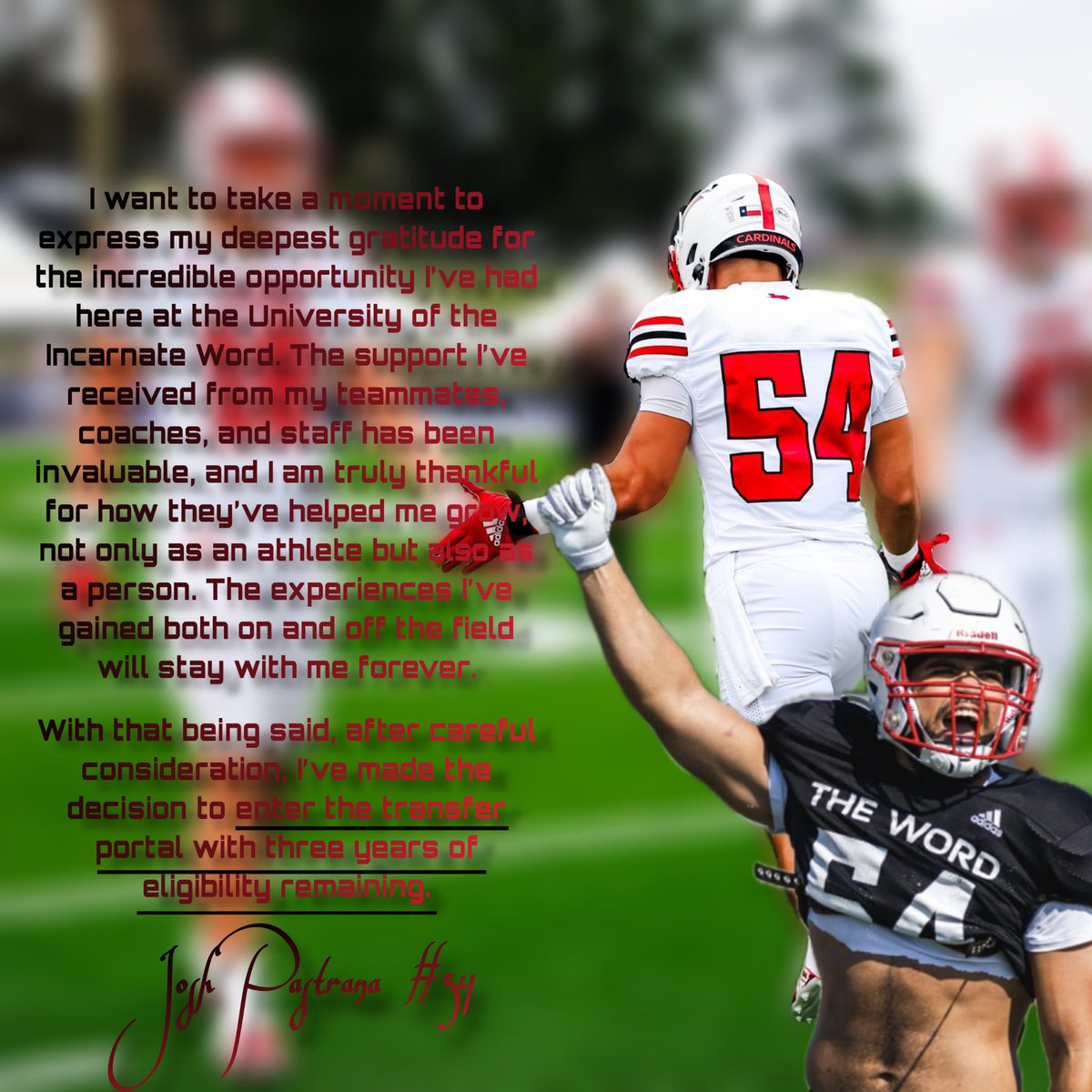 _JoshuaPastrana's tweet image. I have officially entered the transfer portal. Excited for this next chapter in my journey. #TransferPortal #AGTG 
(Full video)
youtu.be/DF07YI6olOU?si…