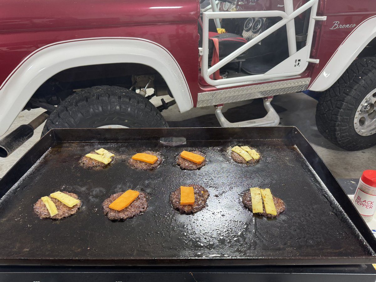 Smashed some burgers this evening a little damp outside so moved inside.  That witty farmer smoked cheese sets these burgers off.  Nanny’s said yummy