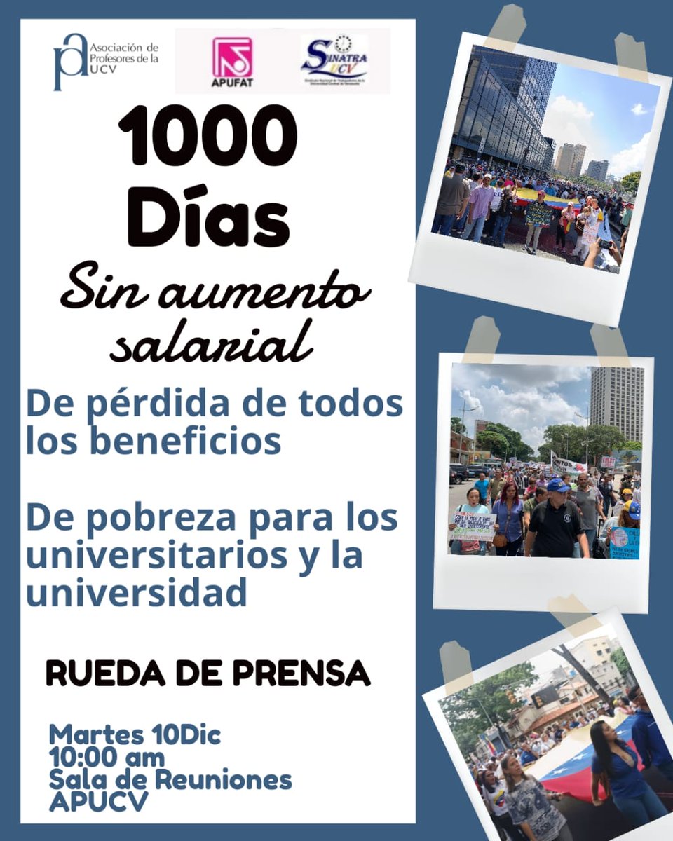 1) La dedicación exclusiva a la educación Universitaria, Pública y Autónoma dejó de ser una elección racional. 2) La gratuidad de la educación universitaria la subvencionan profesores desalarizados 3) La carrera docente es una especie en vías de extinción.