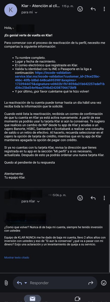 KenmAlba's tweet photo. No me había preocupado porque ya había pagado la tarjeta de crédito antes de que ocurriera esto. Pero hoy me contactan con este correo. Donde mencionan que mi cuenta se había dado de baja y que se necesita una reactivacion y eso si se llega a recuperar. https://t.co/m0kDSGyqgm