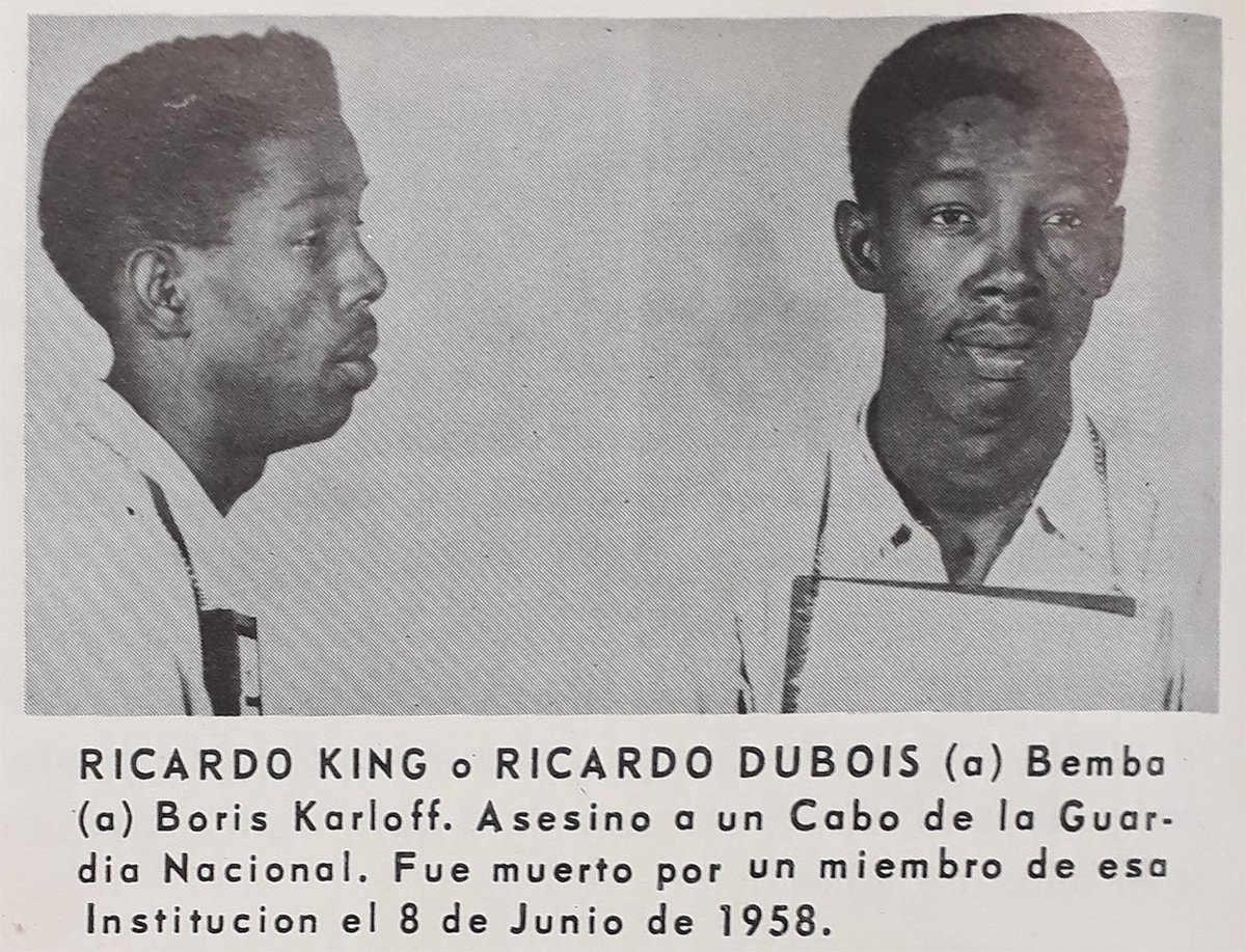 En ciertas publicaciones de antaño de la Guardia Nacional era común ver una sección en donde se mencionaba las bajas de algunos malhechores de la época. En este caso se trata de "Bemba", muerto en 1958 luego de haber asesinado a un cabo.