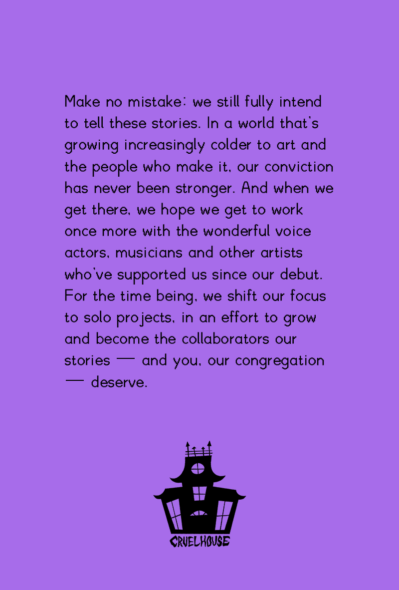CruelhouseGame's tweet photo. An update from your friends at Cruelhouse. 💜 https://t.co/DGGeMTOejG
