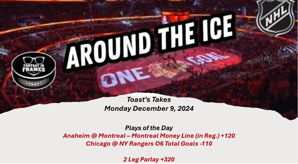 toastclark's tweet photo. #ToastsTakes #AroundTheIce #HockeyX #HockeyBets #NHLPicks #NHLBets #GamblingX #GamblingTwitter #HockeyPodcasts @jtorange @tich4141 @FantasyInFrames @FIFHockey https://t.co/3H3R2ysCPH