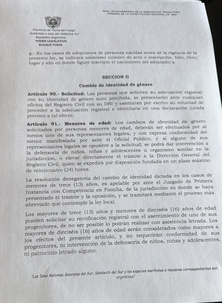 agustcot's tweet image. El 16 de septiembre pasado, los legisladores oficialistas Federico Sciurano, Myriam Martínez y Federico Greve, presentaron un proyecto de Reforma de la Ley de Registro Civil en la Legislatura de Tierra del Fuego. El viernes pasado se convocó a Comisión para tratar varios asuntos,…