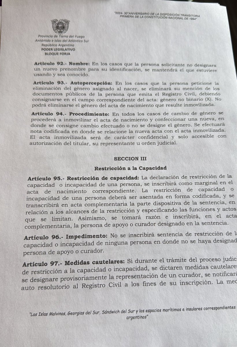 agustcot's tweet image. El 16 de septiembre pasado, los legisladores oficialistas Federico Sciurano, Myriam Martínez y Federico Greve, presentaron un proyecto de Reforma de la Ley de Registro Civil en la Legislatura de Tierra del Fuego. El viernes pasado se convocó a Comisión para tratar varios asuntos,…
