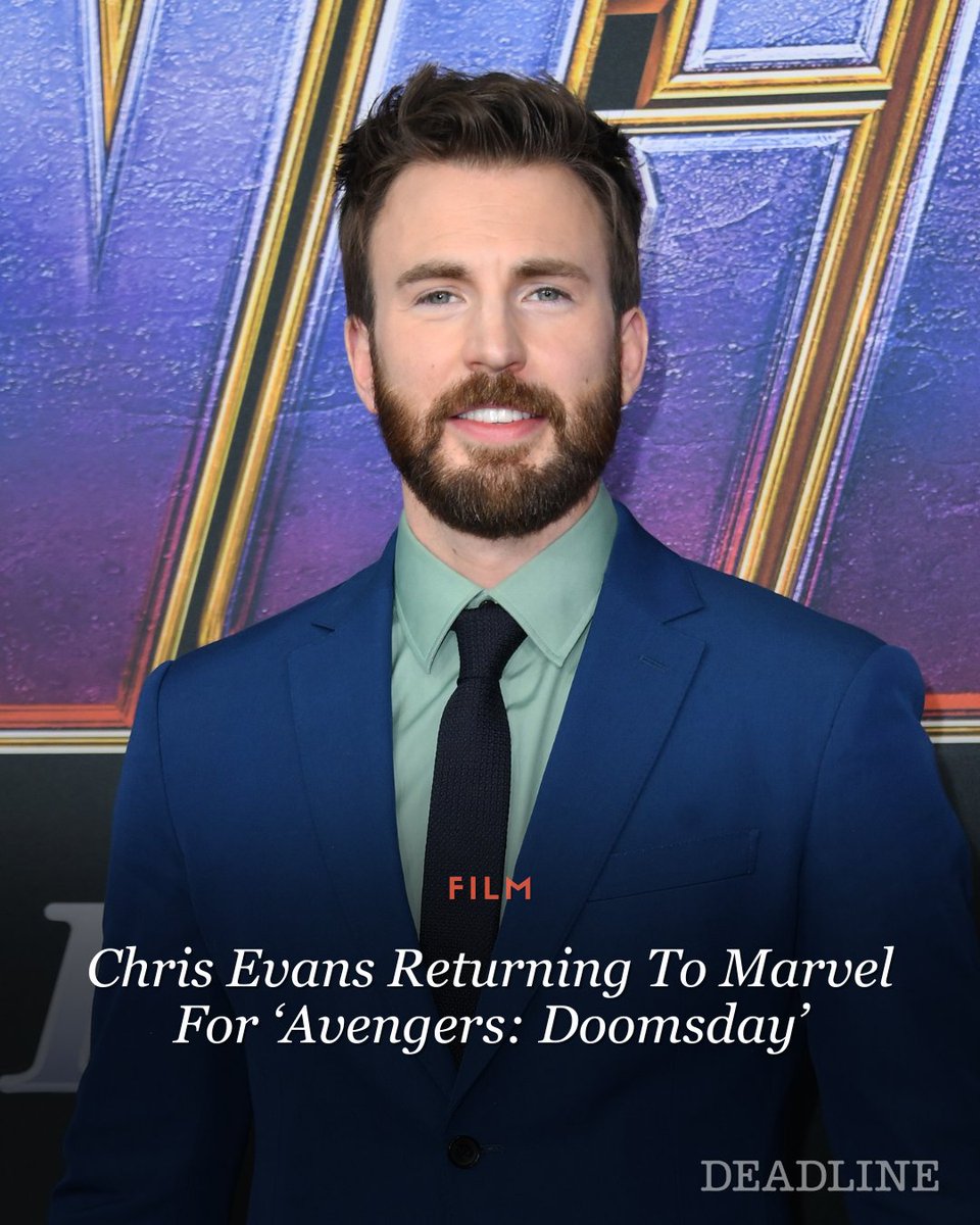 DEADLINE's tweet photo. Chris Evans is coming back to the Marvel Cinematic Universe for the Joe and Anthony Russo directed, ‘Avengers: Doomsday.’

More details: https://t.co/uM2f1KdYM9 https://t.co/5xDSL4tNa0