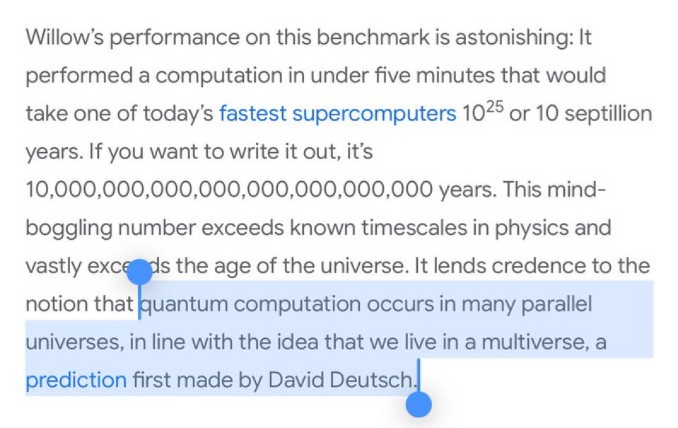 I am being Willow-pilled. $GOOGL

Google just casually threw into their release that it proves we’re likely living in a multiverse.