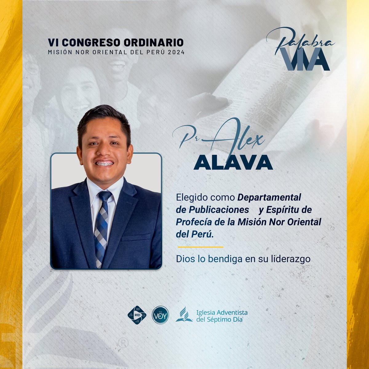 Adventist_minop's tweet photo. 📌 Con alegría anunciamos: Pr. Alex Alava , elegido como Departamental de Publicaciones y Espíritu de Profecía en el #VICongresoMiNOP; para liderar con compromiso en favor del avance de la obra evangelística. 🙏 ¡Oramos por su ministerio! #PalabraViva https://t.co/Tx9T87hdIh