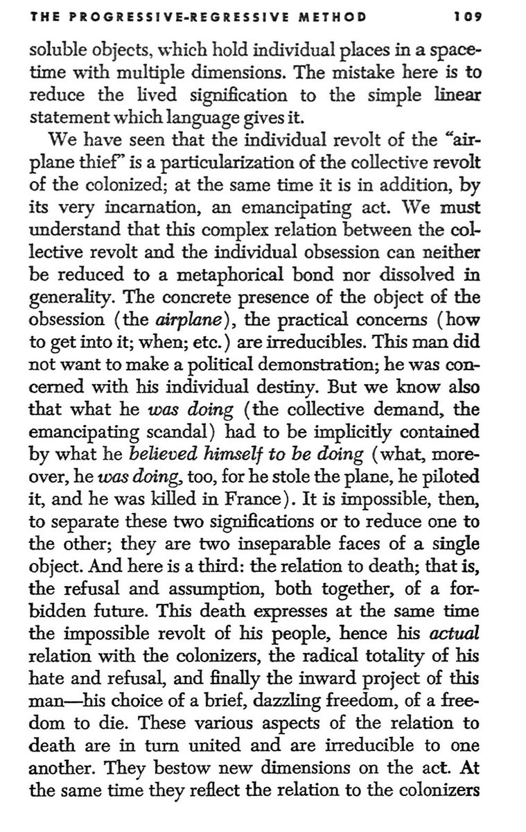 Lone actors are bound to have confused or incoherent motives, but their actions can nonetheless be emancipatory. Moreover, their confusion and the options available to them for action are indicative of the state of the class struggle. (Sartre, 1960, Search for a Method)