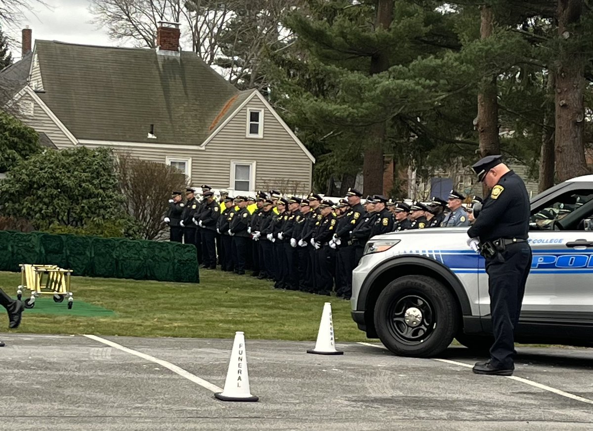 JCronin410's tweet photo. A final goodbye to one of my oldest friends. Beautiful job @EndicottCollege police, @MassStatePolice &amp; all others in attendance. Rest easy Jeremy-you will be missed  💙 https://t.co/PJEBi9ZUNU