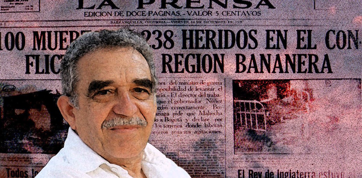 OrlandoDeavilaP's tweet photo. ¿Cuántas personas murieron asesinadas en la Masacre de las Bananeras aquel fatídico día de 1928? Mi generación tomó por cierta la cifra que García Márquez aportó en "Cien años de soledad": tres mil muertos, cuyos cuerpos fueron llevados en tren para ser tirados al mar. https://t.co/Eegwqkkvdo