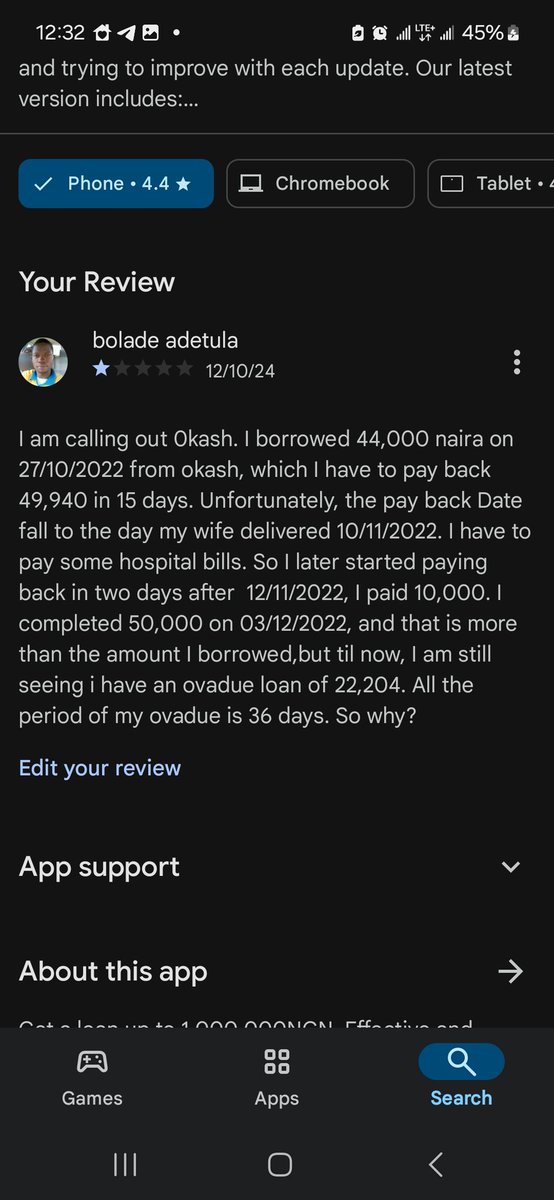 boljek's tweet photo. @OKash_Kenya i am calling out okash. Okash is threatening me with call and message on the loan I have paid in full.
I borrowed 44,000 on 27/10/2022. I complete 50,000 on 03/12/2022 the amount to return is 49,940. It's just 36 days overdue #CBN
#ibadan https://t.co/esdsFkYevN