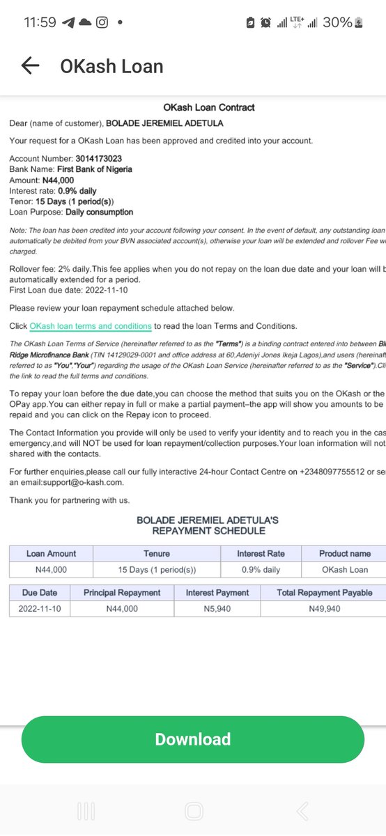 boljek's tweet photo. @OKash_Kenya i am calling out okash. Okash is threatening me with call and message on the loan I have paid in full.
I borrowed 44,000 on 27/10/2022. I complete 50,000 on 03/12/2022 the amount to return is 49,940. It's just 36 days overdue #CBN
#ibadan https://t.co/esdsFkYevN