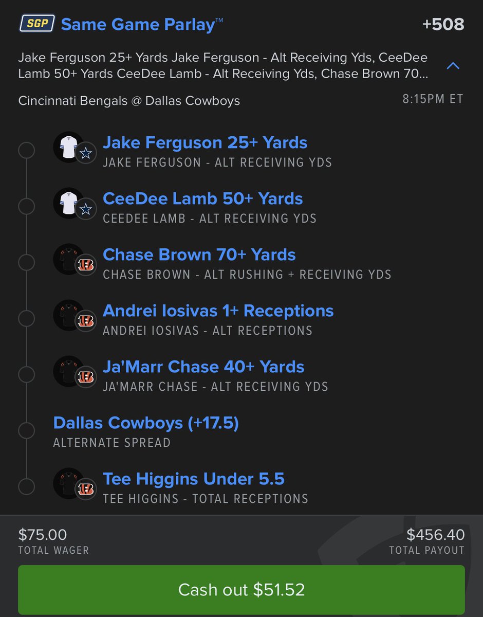 slip for the twitter people 💭

#GamblingX #SportsGambling #Parlays #NFL #freepicks