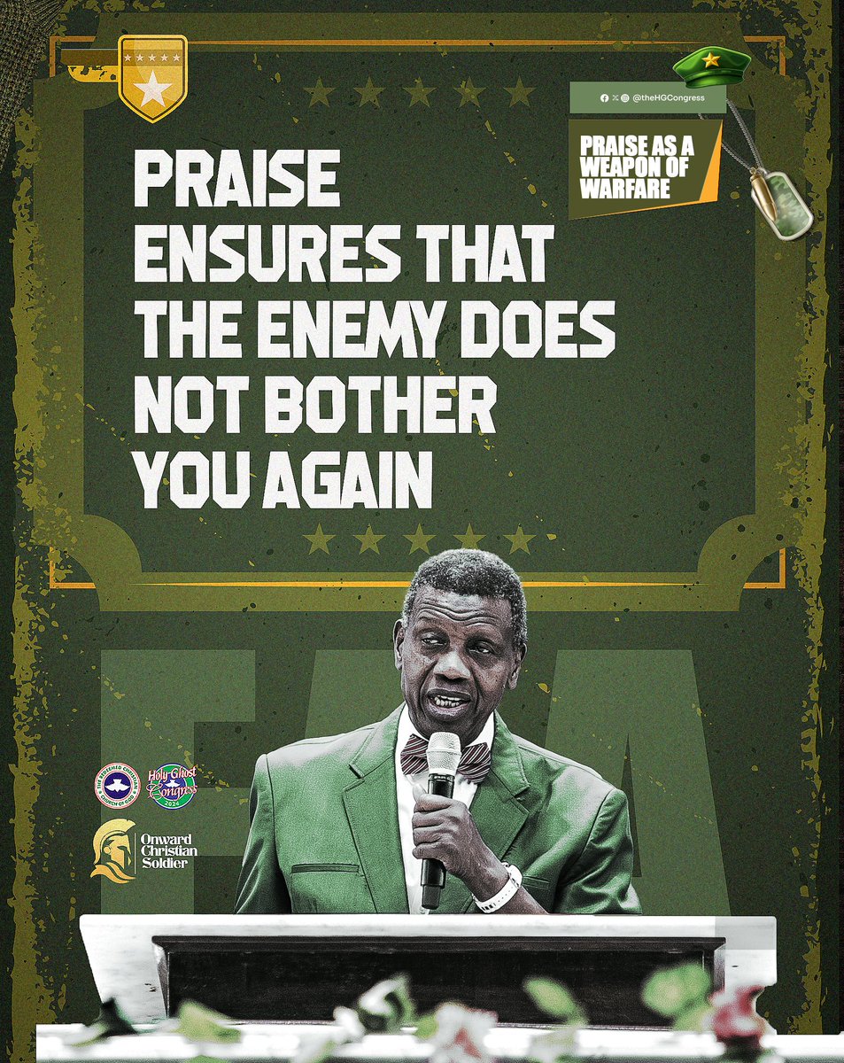 PastorEAAdeboye's tweet photo. Praise ensures that the enemy does not bother you again

Day 1: Praise Jam
#HGC2024
#OnwardChristianSoldiers https://t.co/7y4VDHvcEE
