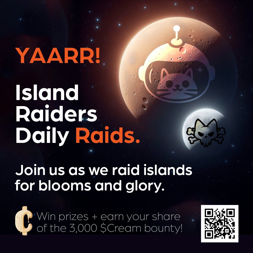 IslandRaid's tweet image. 🚨 Raid Alert! Starting at Sloths Island – 5:30 PM PST / 8:30 PM EST
💰 3,000 CREAM on the line.
🎡 Captain’s Wheel spins for Whiskerbeard holders after the raid.
Don’t miss out, Raiders! 🏴☠️✨
@Nifty_Island #IslandRaiders