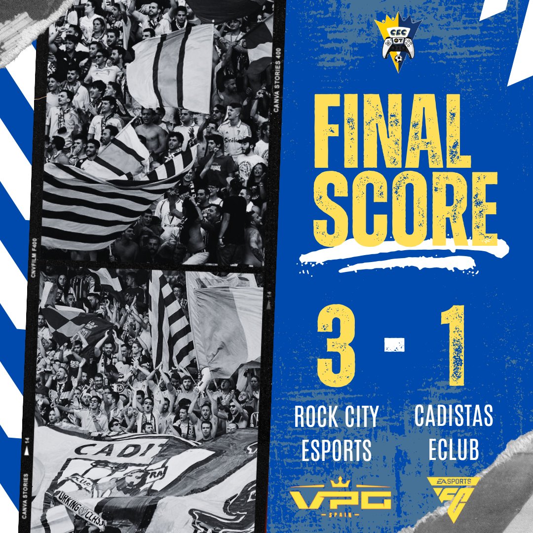 CadistasEA's tweet photo. 🔵 #CADISTASECLUB 🟡
• 𝙍𝙀𝙎𝙐𝙇𝙏𝘼𝘿𝙊𝙎 •
🏆 @VPG_Spain 3°B | 13° y 14° Jor.
🎮 - 🆚️ @RockCityEsports ❌️
🎮 - 🆚️ #KamiLegends ✅️
🗣🎙#Menez | "Muy buen juego en los 2 partidos del equipo,una lastima nuestros errores.Sumamos +3 importantes"🔜💛 https://t.co/cP4kYDAQ47