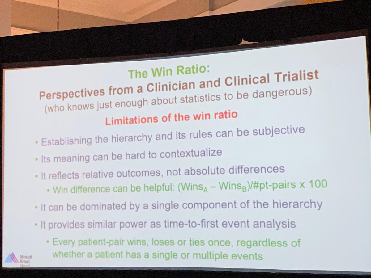 IsraaFadhilYas1's tweet photo. #WinRatio : Advantages &amp; limitations. Interesting talk by Dr Gregg Stone @CVCTForum in #WashingtonDC 

#CVCT2024 https://t.co/pwn2uHxSqn