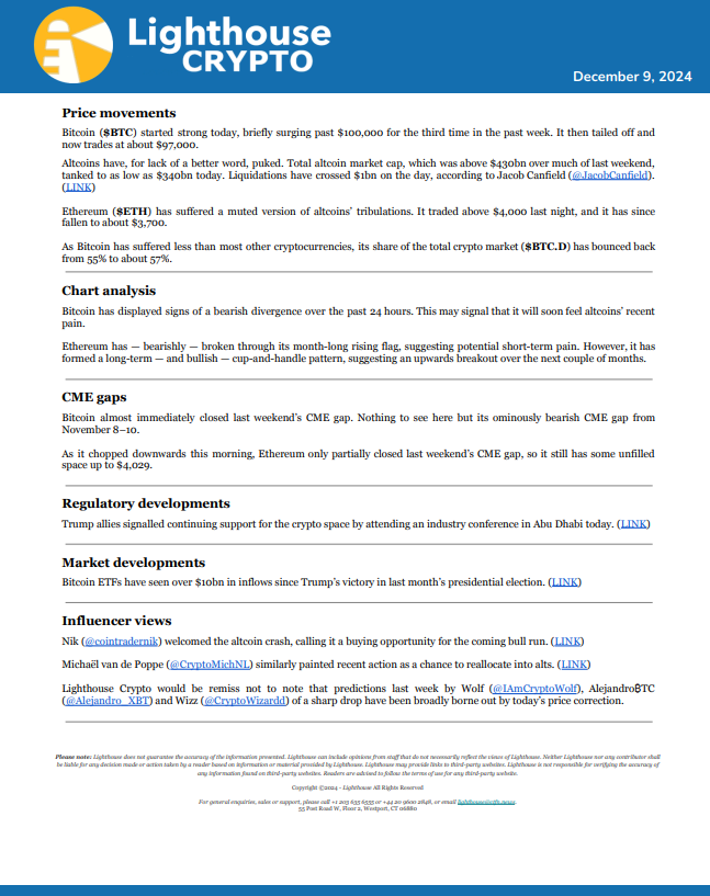 LighthouseCRPTO's tweet photo. Lighthouse Crypto brief for December 9, 2024 $BTC $ETH

PDF available here: https://t.co/nBoR7X1yk7 https://t.co/cARyaxVEBb