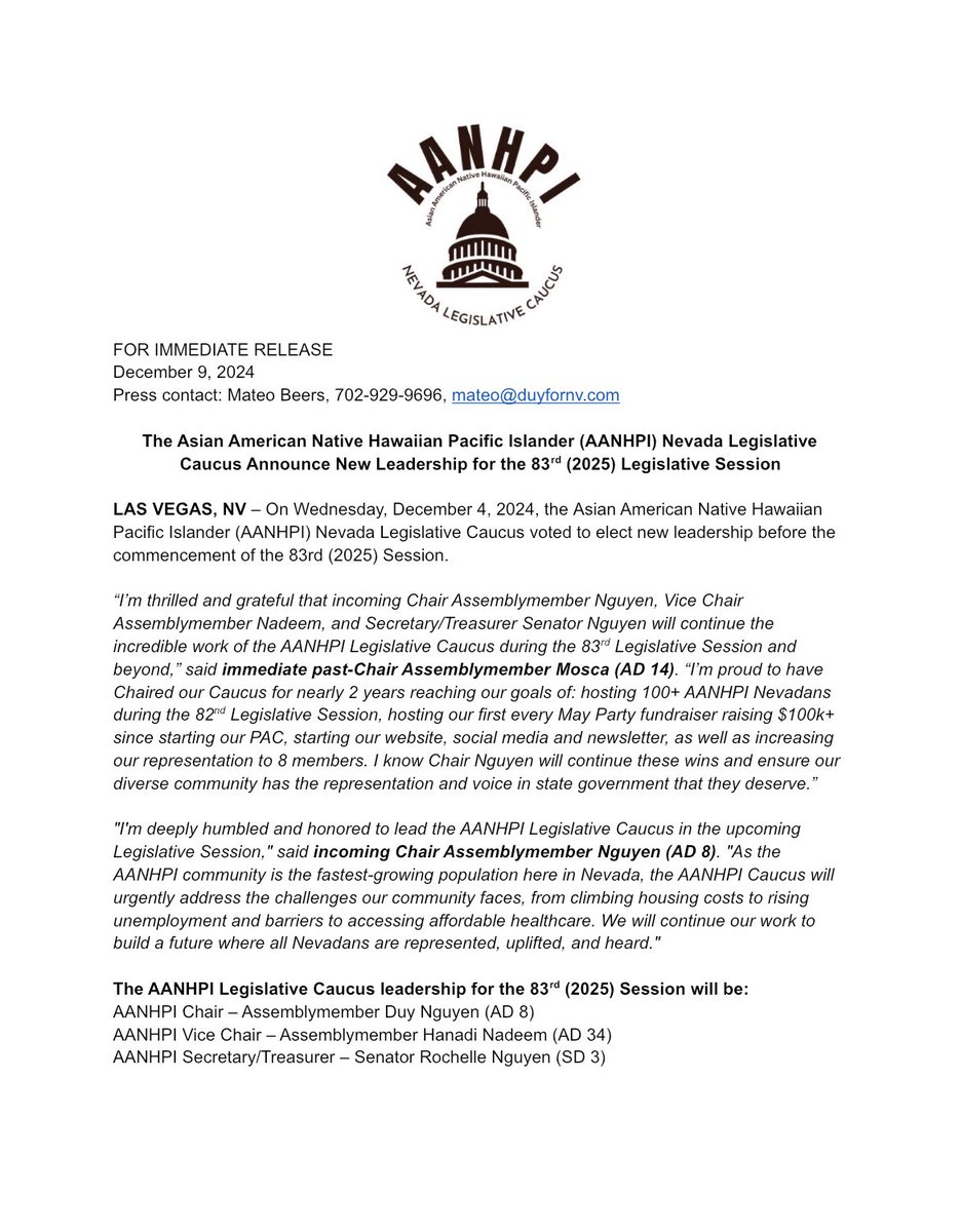 AANHPI Nevada Legislative Caucus tweet media