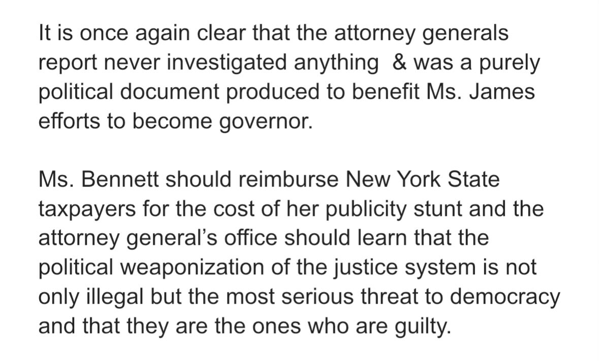 <a href="/NewYorkStateAG/">NY AG James</a> Reminder Madam AG - no one is above the law! Informal notes...where they at? In addition to the transcripts