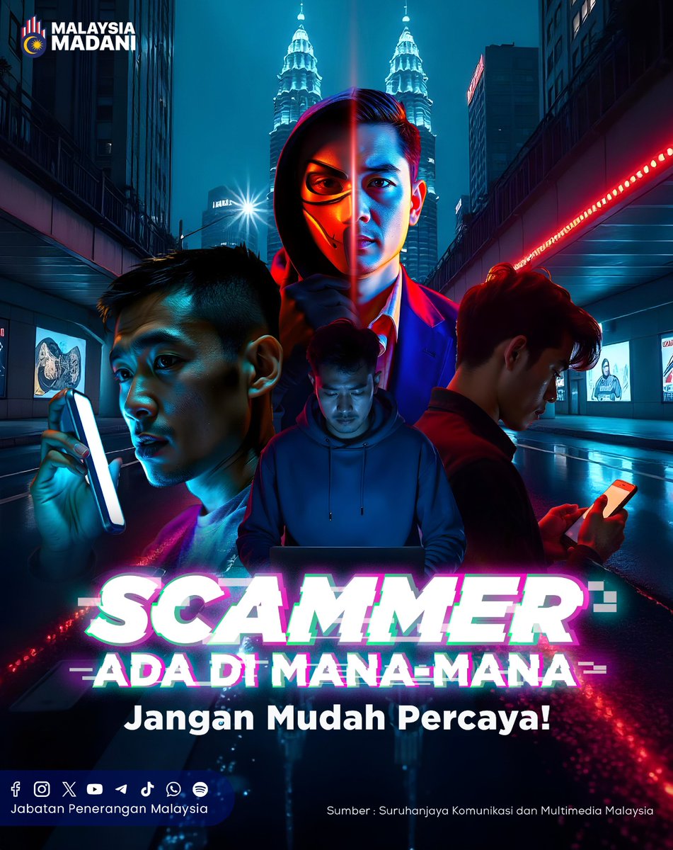 JPenerangan's tweet photo. Sentiasa berwaspada dengan penipuan yang bersembunyi di sebalik tawaran menarik. Jangan mudah terpedaya! Lindungi diri dan keluarga anda daripada penipuan dalam talian. 🛑

📞 Jika anda menjadi mangsa penipuan, laporkan segera kepada pihak polis atau hubungi NSRC di talian 997. https://t.co/OLXhyzcsAD
