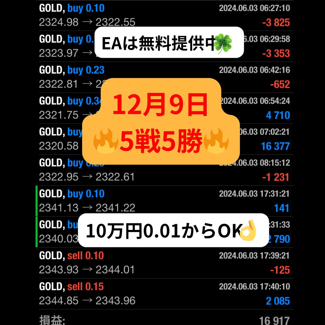 🆓完全無料FX配信🆓

最大581連勝を記録🔥

【2024/12/09の実績】
🔥5戦5勝🔥

下記全てを無料で提供中🎁
✅サインツール
✅裁量補助システム
✅高性能自動売買
✅コピトレ
✅プロトレードによる配信

FXスキルを高めたい方は是非👌
【lin.ee/HYhwinA】
