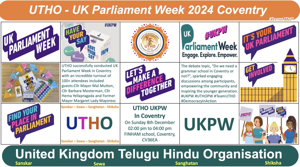 UKTeluguHindu's tweet image. UTHO conducted UK Parliament Week in Coventry with an incredible turnout of 100+ attendees! Guests: Cllr Mayor Mal Mutton @CovLordMayor ,Cllr Barbara Mosterman @BCMosterman ,Cllr Hema Yellapragada @CllrHema ,Former Mayor Margaret Lady Mayoress
@UKParlEducation 
@YourUKParl #UKPW