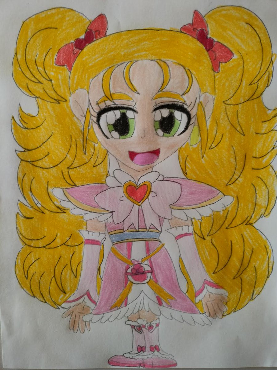 cartoonist2006's tweet photo. and un oficial cure of we are pretty cure max heart shiny luminous the first cure its not cure oficial of franchise precure and the spade and sword of everything pretty cures 💛💛💛 #ShinyLuminous #precurefanart #Precure2025 #precure #FutariWaPrecure https://t.co/15HGIdFGRc
