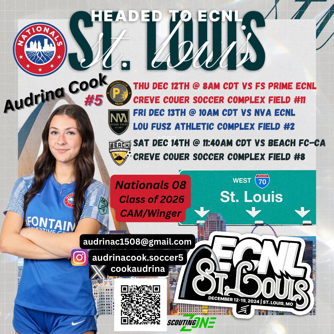My team is headed to ECNL St. Louis this weekend! Here is my schedule, would love if you could make it!