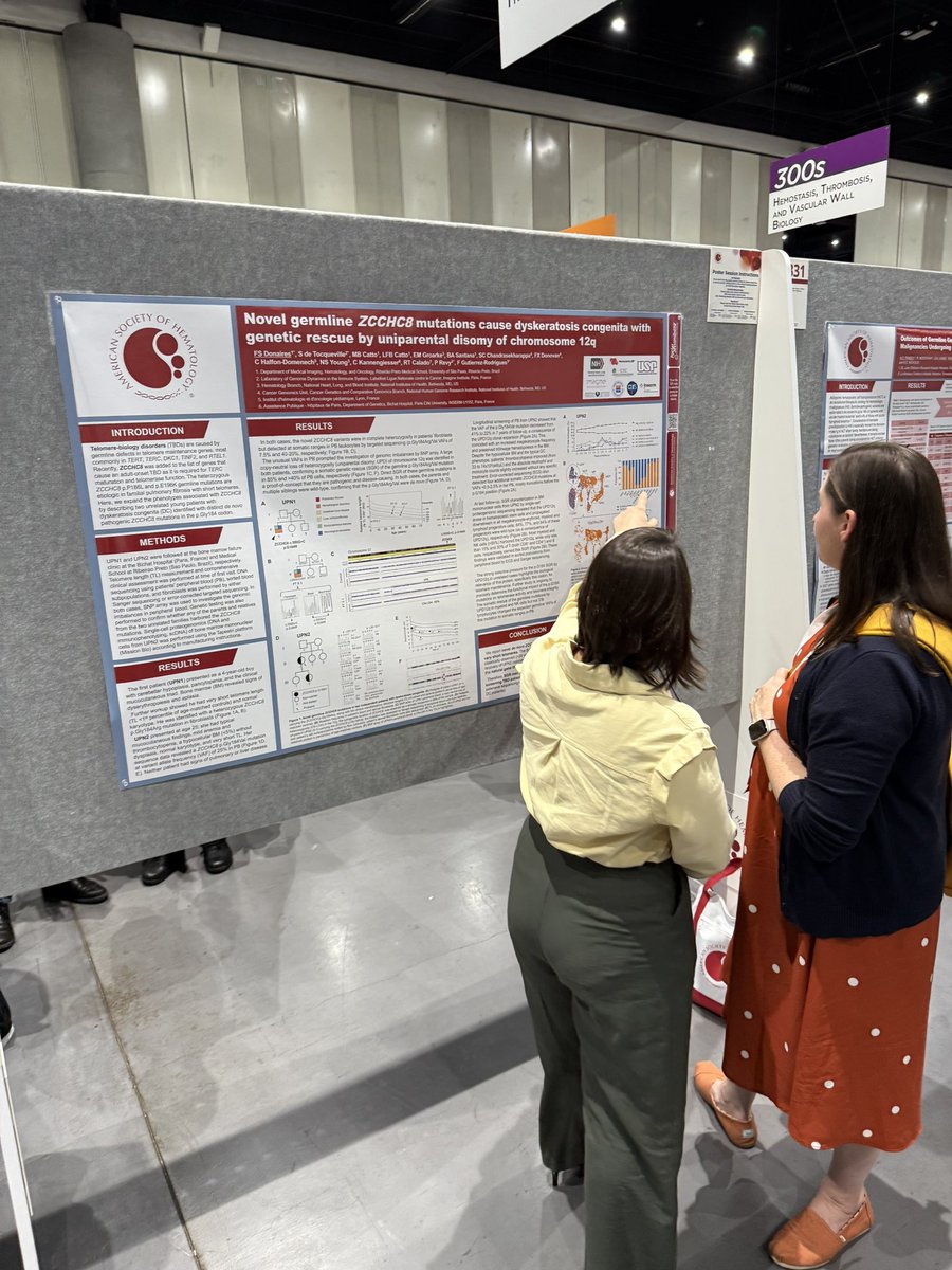 Fernanda Gutierrez-Rodrigues (@fergutierrezro1) on Twitter photo I was so happy to see Flávia Donaires at #ASH24 presenting our work on the first ZCCHC8 mutation related to dyskeratosis congenita! Somatic genetic rescue of the germline ZCCHC8 by 12qUPD was identified in two unrelated patients. #TBD <a href="/emmamgroarke/">Emma M. Groarke</a> I was so happy to see Flávia Donaires at #ASH24 presenting our work on the first ZCCHC8 mutation related to dyskeratosis congenita! Somatic genetic rescue of the germline ZCCHC8 by 12qUPD was identified in two unrelated patients. #TBD <a href="/emmamgroarke/">Emma M. Groarke</a>