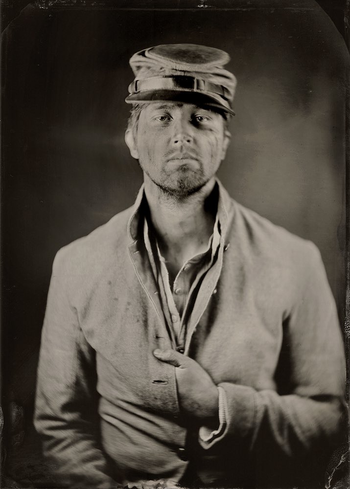 5x7” #tintype. Now booking sessions at my Los Angeles studio into the new year. Email info@moderntintype.photo. #analogphotography #wetplatecollodion