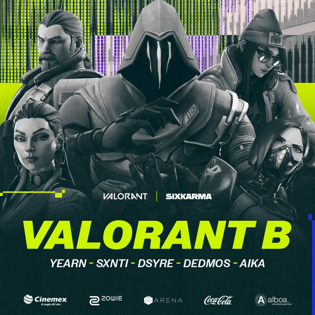 Comprometidos con desarrollar talento, llega nuestra segunda escuadra de #VALORANT que será la que nos representará en #UDG LAN 🌊💚

<a href="/yearnfps/">adhi</a>
<a href="/Sxnti_val/">LFT Sxnti</a>
<a href="/Allxsivo/">Allusivo</a>
<a href="/dedmosVAL/">dedmos</a>
<a href="/aika1x/">aika</a> 

Nos vemos el miércoles para el debut 😎