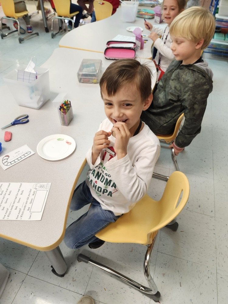 SEELilHawks's tweet image. Mrs. Trinkala&apos;s class had a sweet time celebrating Candy Cane Day! They enjoyed taste-testing candy canes and then worked together to create a graph of their favorite flavors. What a fun way to learn and celebrate the season! 🎄🍬 #CandyCaneDay #LearningIsSweet #KindergartenFun